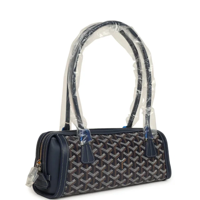 Goyard Goyardine Canvas Bonbonnière Bag Navy Blue Chevroches Calfskin Palladium Hardware in Navy Calfskin from Madison Avenue Couture, photo 2 of 9