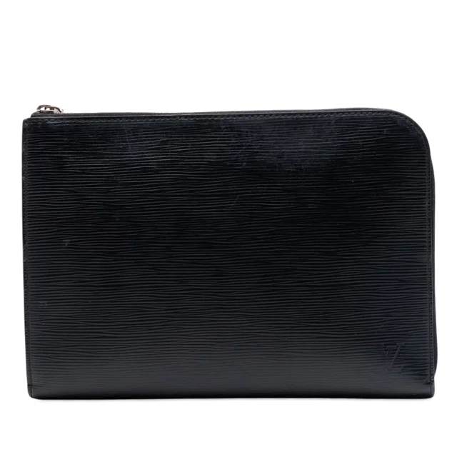 Black Louis Vuitton Epi Pochette Jour PM Clutch Bag in Black Leather from Designer Revival
