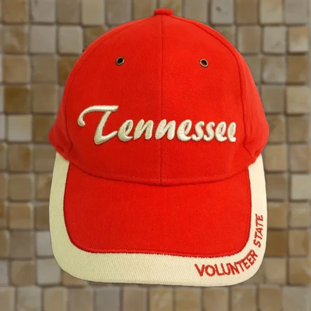 Etro Vintage Tennessee Volunteer Hat Snapback Adjustable Red Twill Baseball Cap Tennessee Tn Usa… in red from Grailed