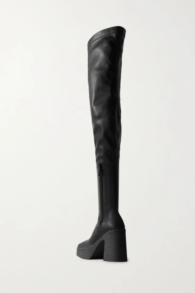 Stella McCartney Skyla Platform Over-the-Knee Boots in Black, photo 3 of 4 from THE OUTNET