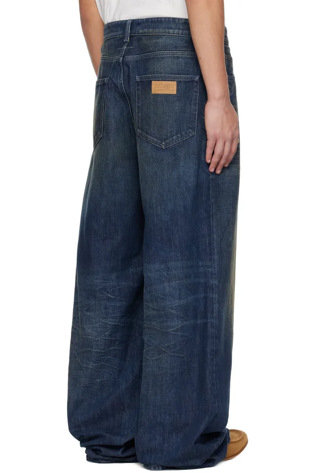 MM6 Maison Margiela Blue 5 Pockets Jeans, photo 3 of 4 from SSENSE