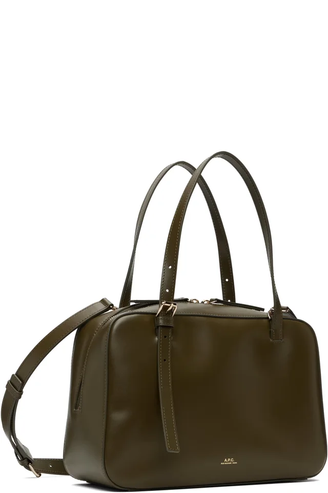 A.P.C. Khaki Virginie Box Bag, photo 2 of 4 from SSENSE