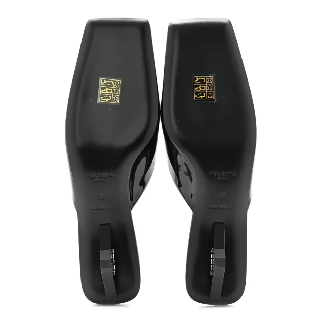 Prada Patent Modellerie Mules 38 Black in Black Patent leather from FASHIONPHILE, photo 6 of 9