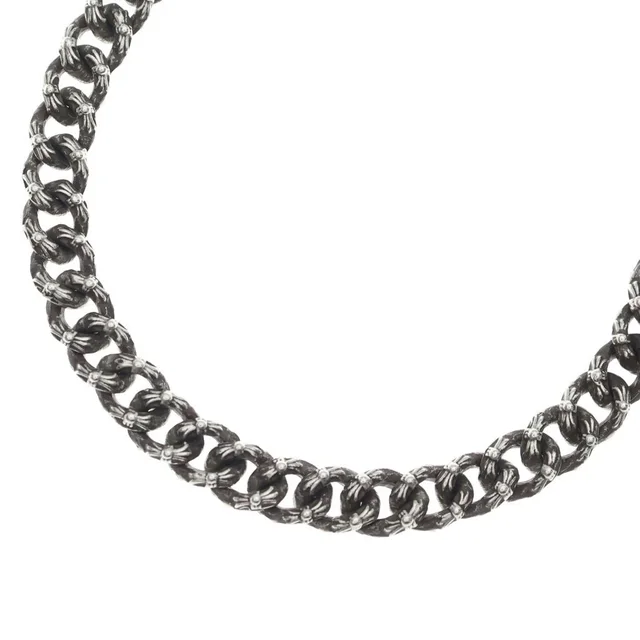 Chrome Hearts Mini Extra Fancy Mini Silver Necklace in Silver from The Reluxe