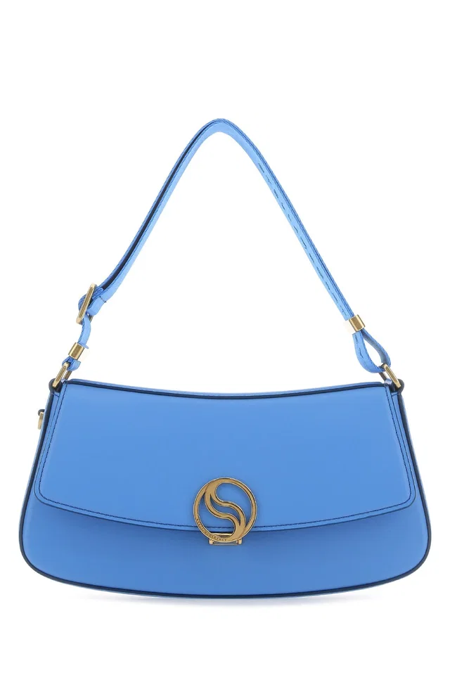 Stella McCartney Logo-Embellished Shoulder Bag — Blue Leather in Blue Leather from HEWI