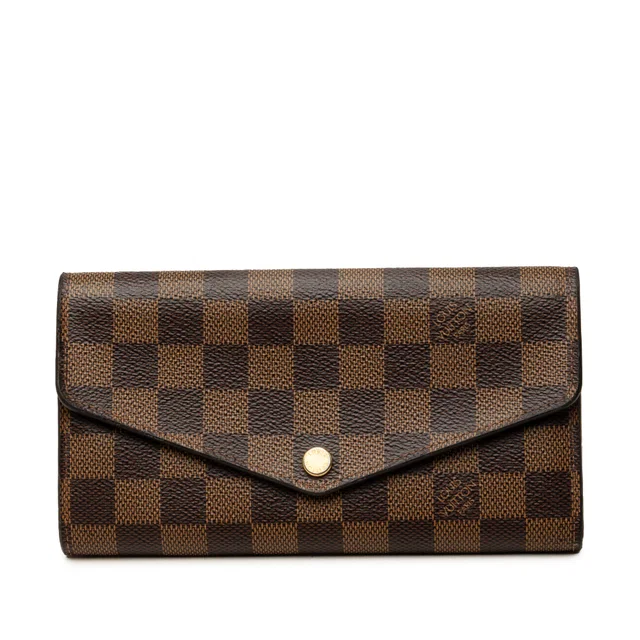 Brown Louis Vuitton Damier Ebene Sarah Wallet Long Wallets in Brown Canvas from Designer Revival