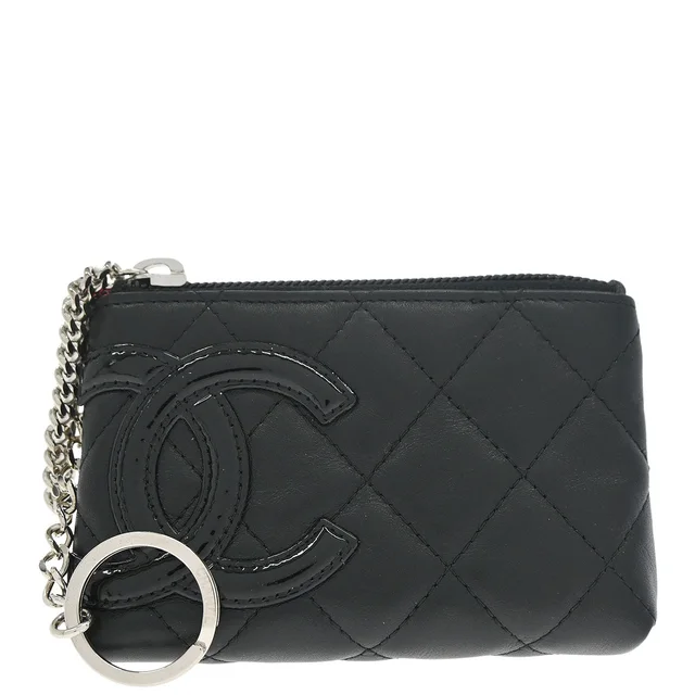 Chanel 2012 Black Calfskin Cambon Ligne Pouch Bag Charm in Black Calfskin from AMORE Vintage Tokyo
