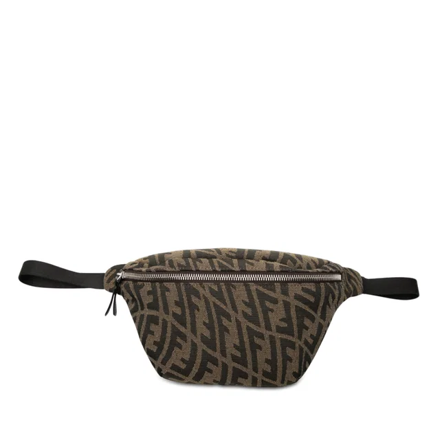 Beige Fendi Zucchino Canvas Belt Bag in Beige Canvas from Designer Revival