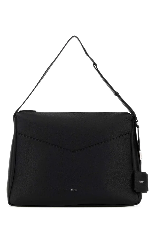 Max Mara Shoulder Bag — Black in Black Calfskin from HEWI