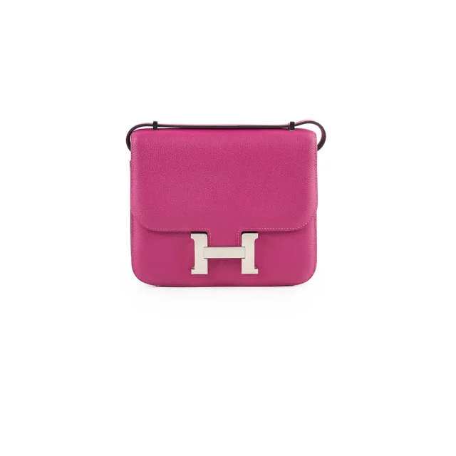 Hermès Constance 18 Rose Pourpre C Stamp in Pink from The Purse Affair
