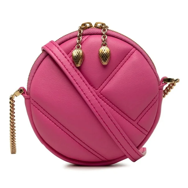 Bvlgari Serpenti Cabochon Crossbody Chain Shoulder Bag Mini Pouch Pink Leather Women's in multicolor Leather from Grailed