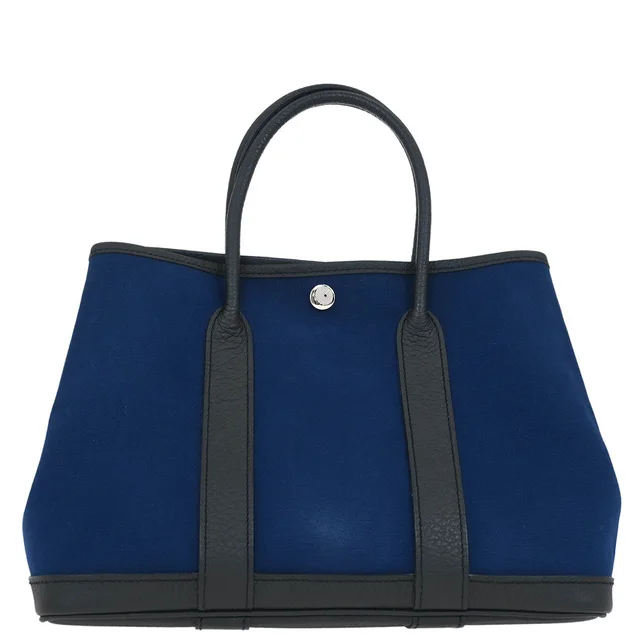 Hermès Navy Toile Officier Negonda Garden Party 30 TPM Tote Bag in Navy Leather from AMORE Vintage Tokyo