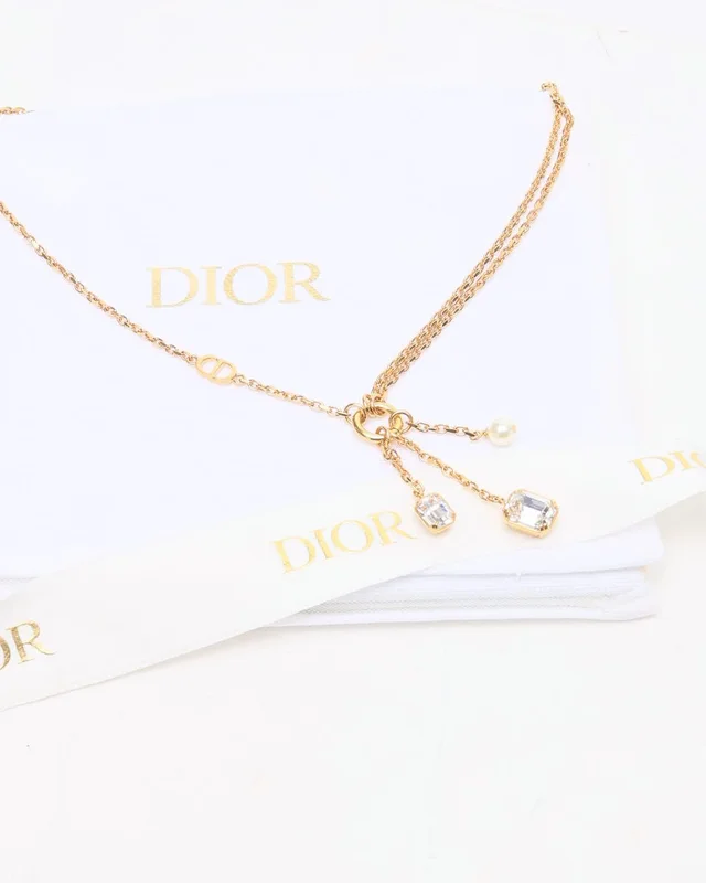 Dior Petit CD Rhinestone Necklace in Resin from A Retro Tale, photo 10 of 10