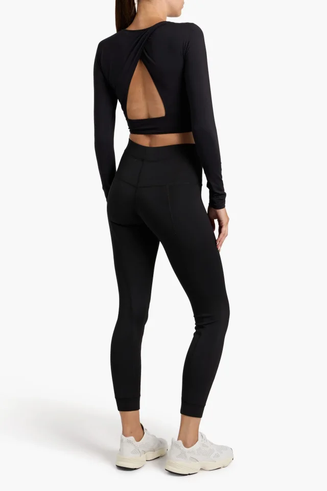 Tibi Cropped Scuba Leggings in Black, photo 3 of 4 from THE OUTNET