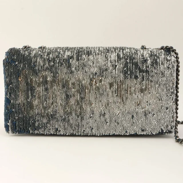 Chanel Sequined Coco Cuba Chain Shoulder Bag, circa 2016, Blue in Blue from VINTAGE QOO TOKYO, photo 11 of 11