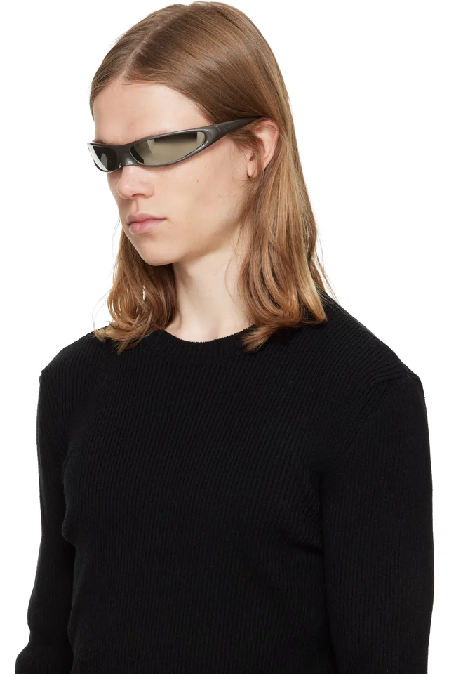 Balenciaga Gray Mirrored Sunglasses, photo 4 of 4 from SSENSE