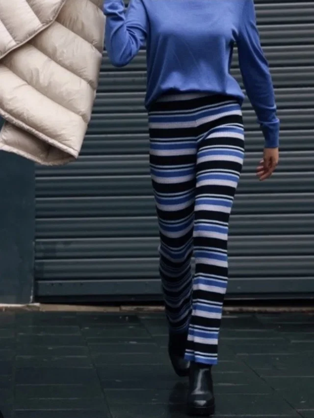 Marni Striped Semi Flare Merino Blend Uniqlo Knitted Pants in blue|black from Poshmark