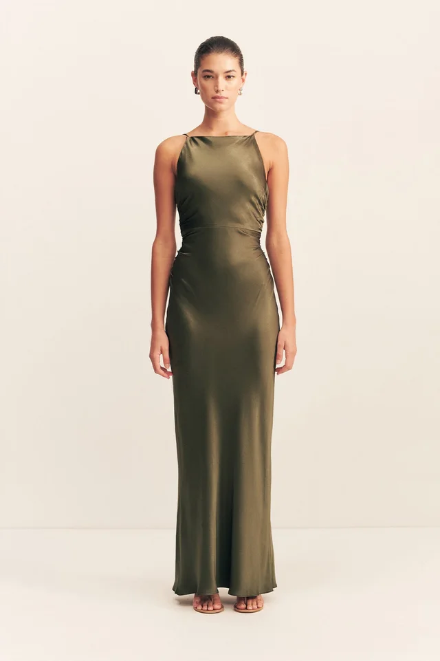 Shona Joy LA LUNE HIGH NECK RUCHED MAXI DRESS - FOREST from Shona Joy, photo 1 of 1