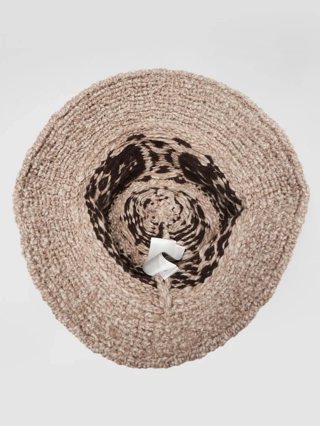 Celine Knit Triomphe Bucket Hat Size TU in Taupe Wool from Yoogis, photo 3 of 6