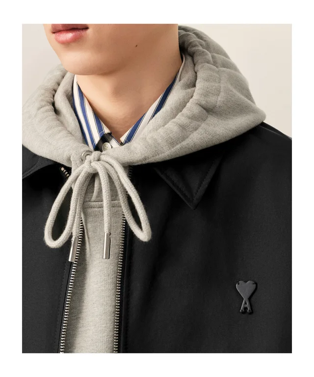 Ami Paris Black nylon jacket with Ami de Coeur, photo 6 of 6 from SENSER