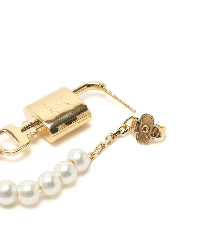 Louis Vuitton Padlock Pearl Earrings from A Retro Tale, photo 4 of 4