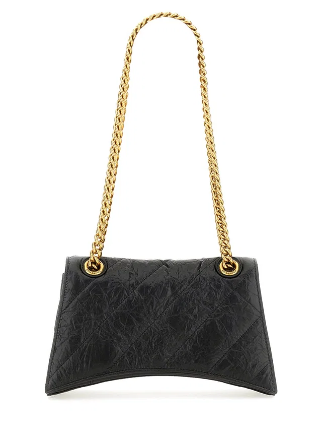 Balenciaga Crush Shoulder Bag — Black Leather in Black Leather from HEWI