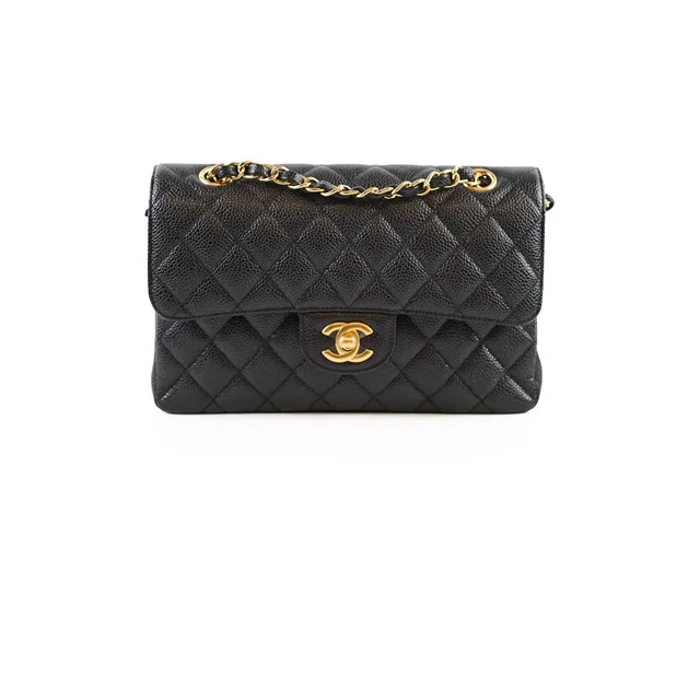 Chanel Classic Flap Small Caviar Black GHW in Black Caviar leather from The Purse Affair