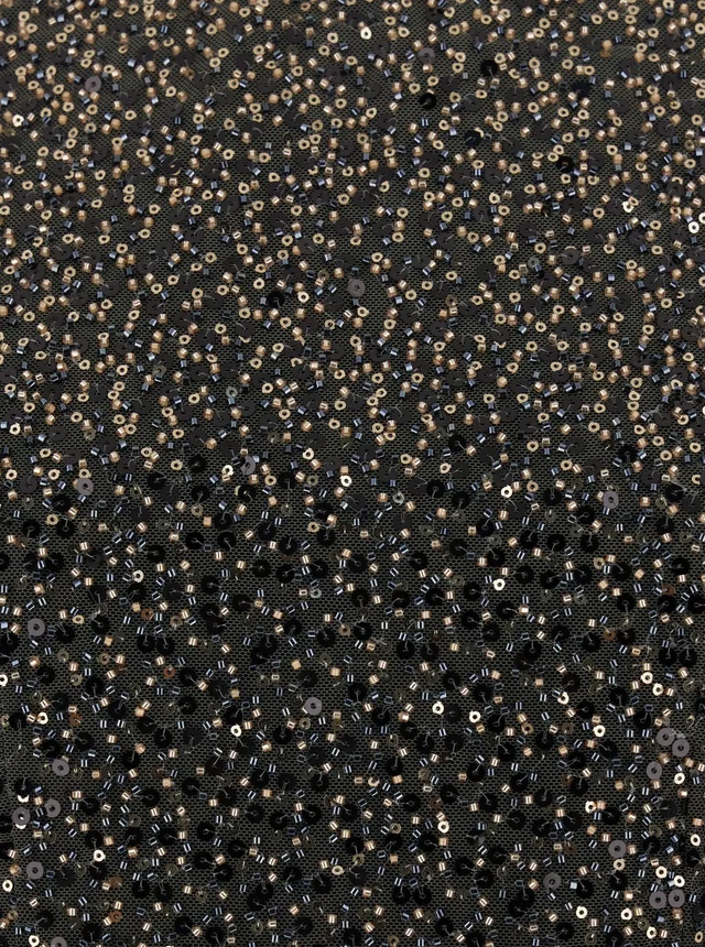 Rotate Dress with All-Over Applied Beads and Flared Hems in Metallic Fabric for Women, photo 6 of 6 from Gaudenzi Boutique