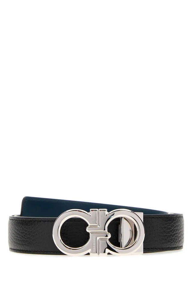Ferragamo Adjus Belt — Black in Black Calfskin from HEWI