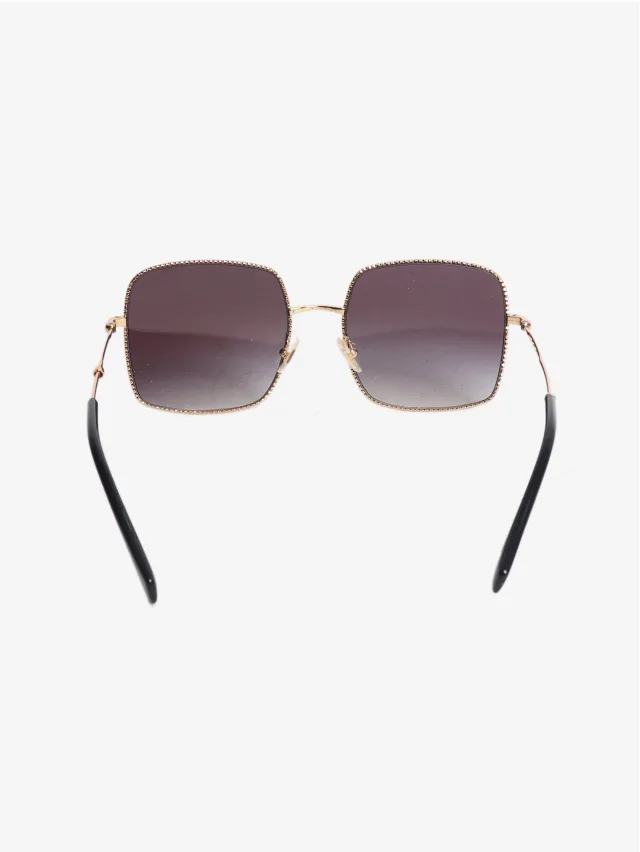 Miu Miu Black and gold square frame sunglasses in Black from Sign of the Times, photo 4 of 8