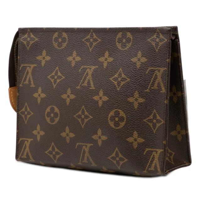 Brown Louis Vuitton Monogram Toiletry Pouch 19 Clutch Bag in Brown Coated canvas from Designer Revival, photo 2 of 2