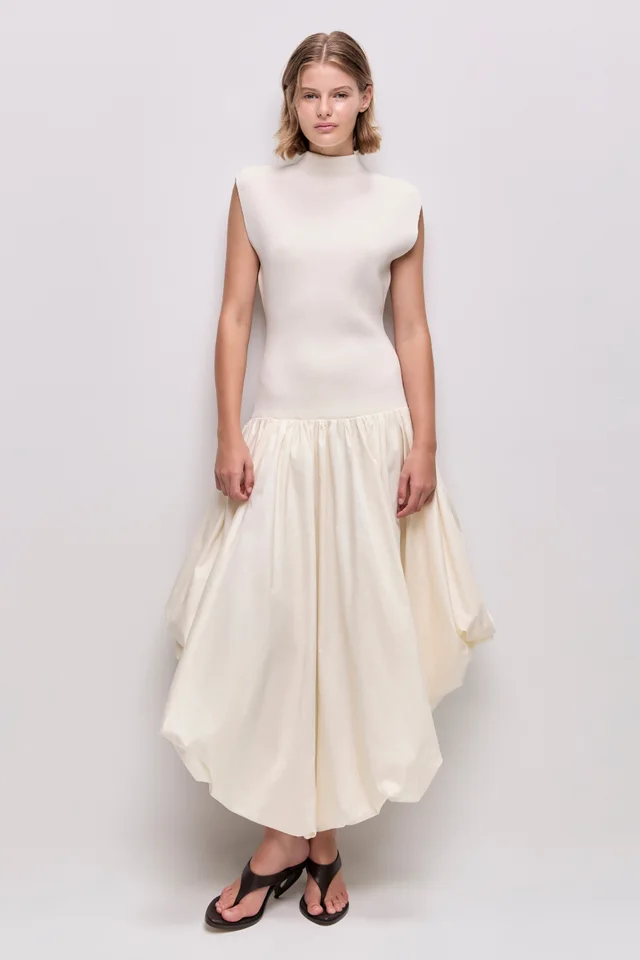 AJE Venetia Knit Midi Dress in Beige from Aje, photo 1 of 1