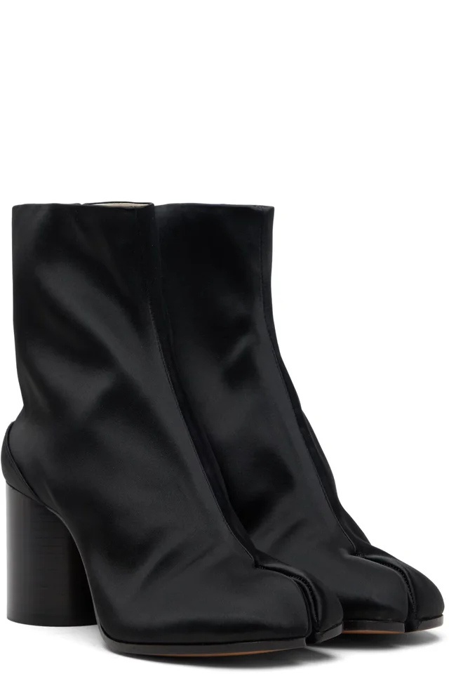 Maison Margiela Black Tabi Ankle Boots, photo 4 of 5 from SSENSE