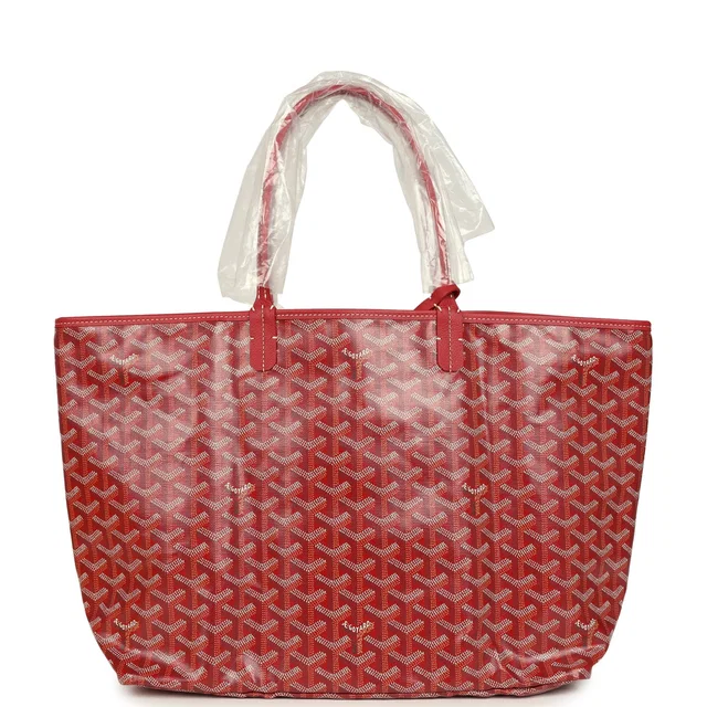 Goyard Goyardine Red Saint Louis PM Tote Bag Palladium Hardware in Red Canvas from Madison Avenue Couture