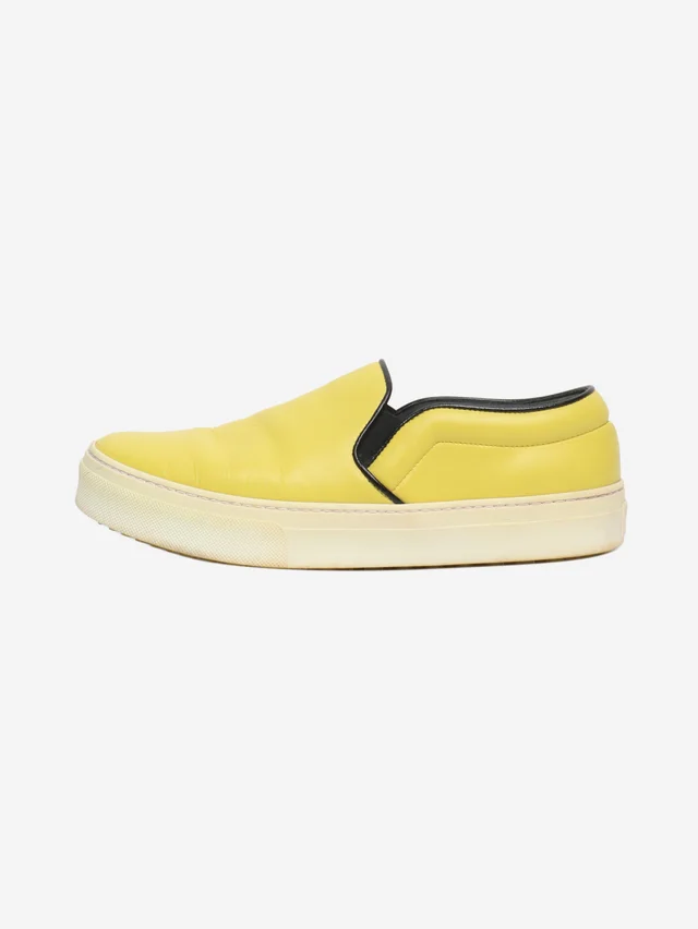 Celine Yellow leather slip on trainers - size EU 38 (UK 5) in Yellow Leather from Sign of the Times