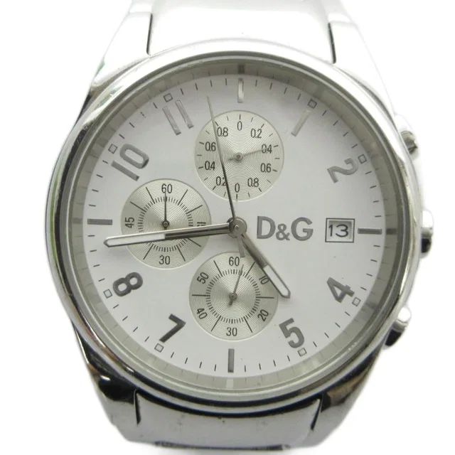 Dolce & Gabbana Watch Quartz Chronograph Carre Date White Dial Silver in White from The Reluxe