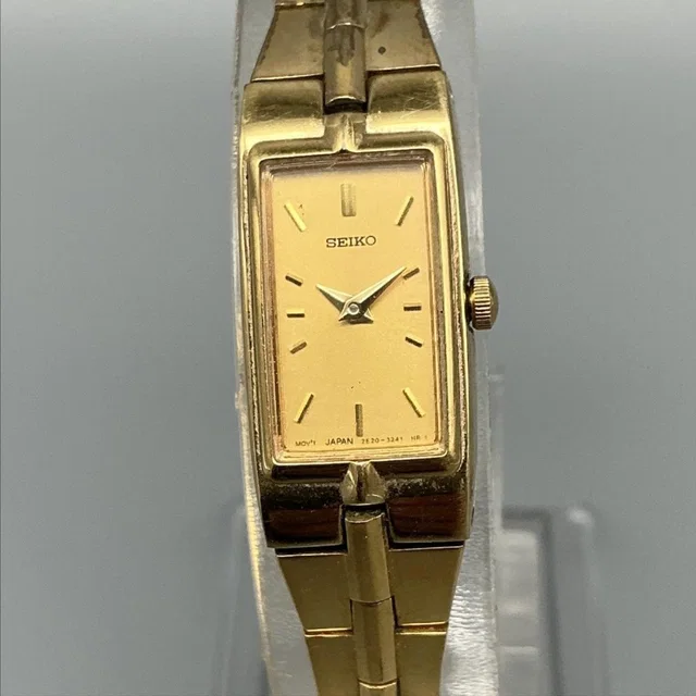 Seiko Vintage 2e20-0ay0 Womens Watch 13mm Gold Tone Bracelet New Battery 6.5" in gold from Poshmark
