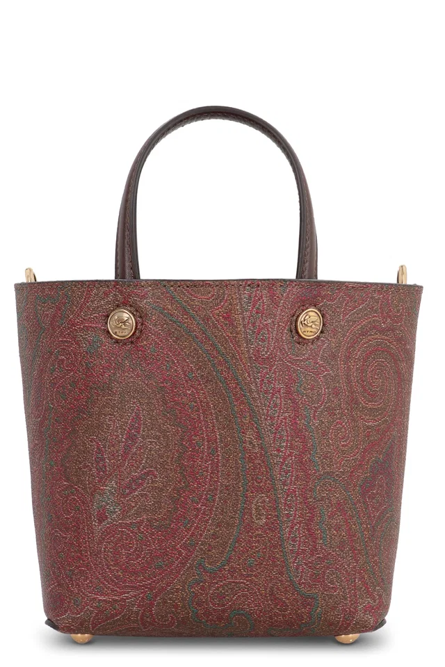 Etro Essential Tote Bag — Brown Cotton in Brown Suede from HEWI