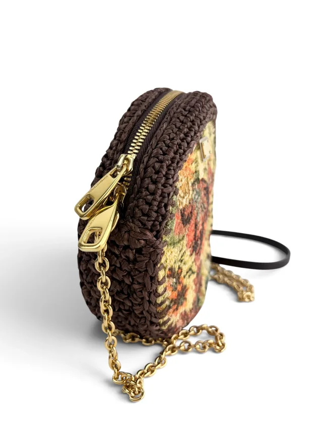 Dolce & Gabbana Miss Glam Round Shoulder Bag in Woven leather from Season 2 Consign, photo 2 of 8