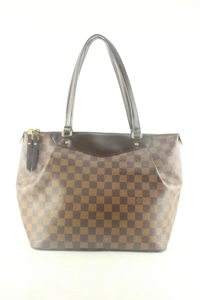 Louis Vuitton Damiier Ebene Westminster GM Zip Tote Shoulder Bag in Brown Leather from Bagriculture