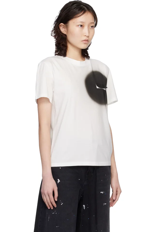 MM6 Maison Margiela Off-White Spray Paint T-shirt, photo 2 of 4 from SSENSE