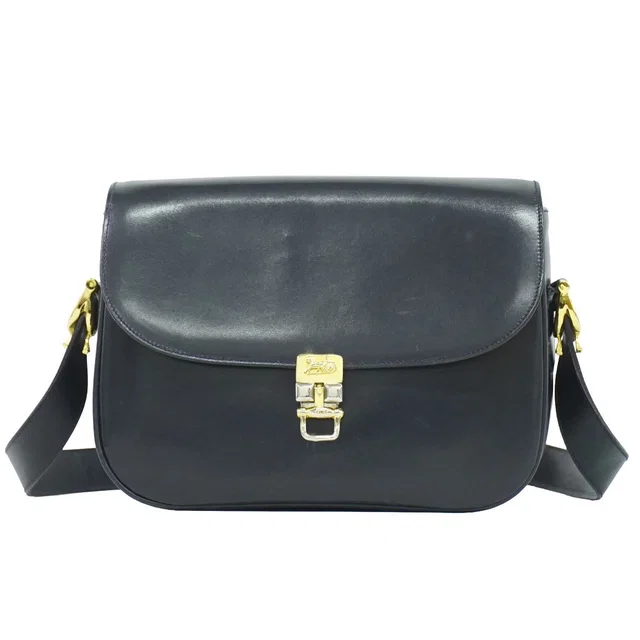 Celine Carriage Shoulder Bag Leather Navy in Navy Leather from The Reluxe