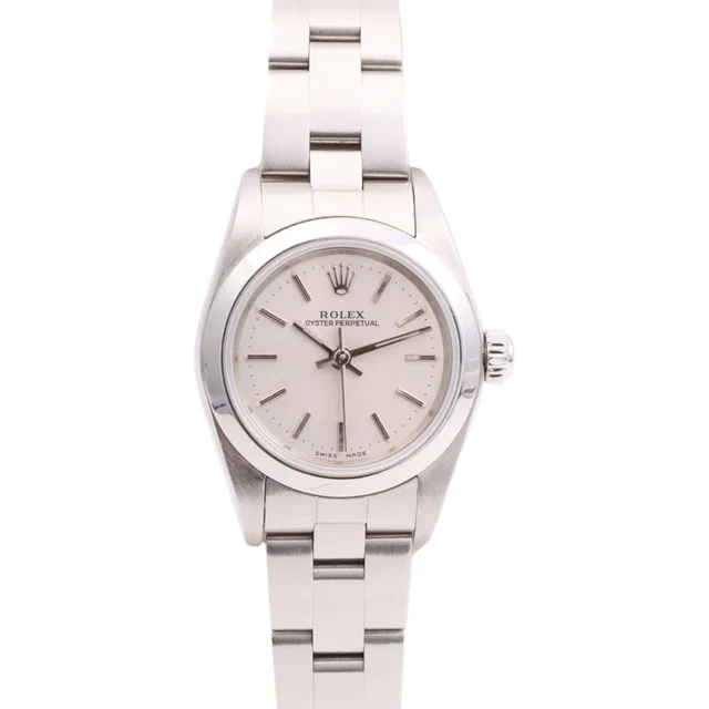 Rolex Circa 2002 Oyster Perpetual 76080 24mm Automatic Silver in Silver from VINTAGE QOO TOKYO