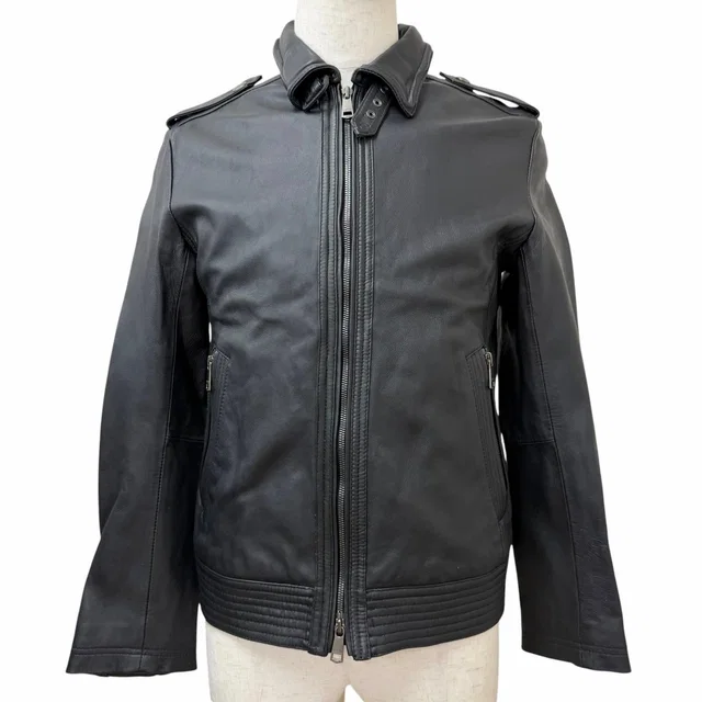 Burberry Black Label Sheepskin Calf Leather Jacket in Black Calfskin from LuxUness