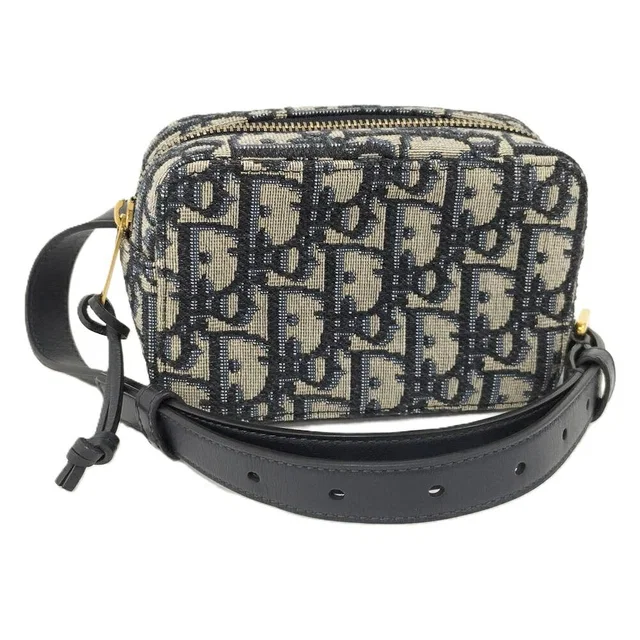 Dior Oblique Jacquard Waist Bag Canvas Navy in Navy Canvas from The Reluxe