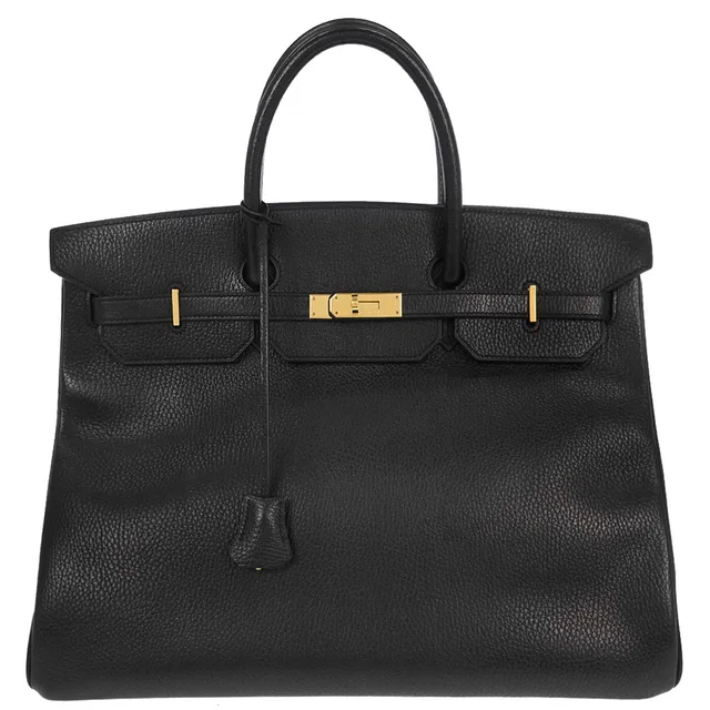 Hermès Black Ardennes Birkin 40 Handbag in Black from AMORE Vintage Tokyo