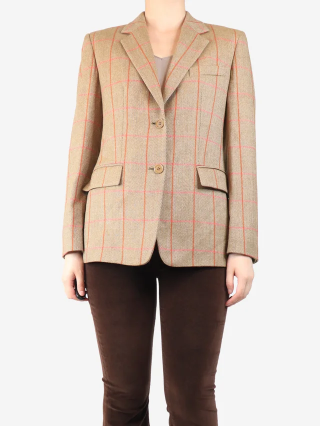 Max Mara Brown wool blazer - size UK 10 in Brown Wool from Sign of the Times