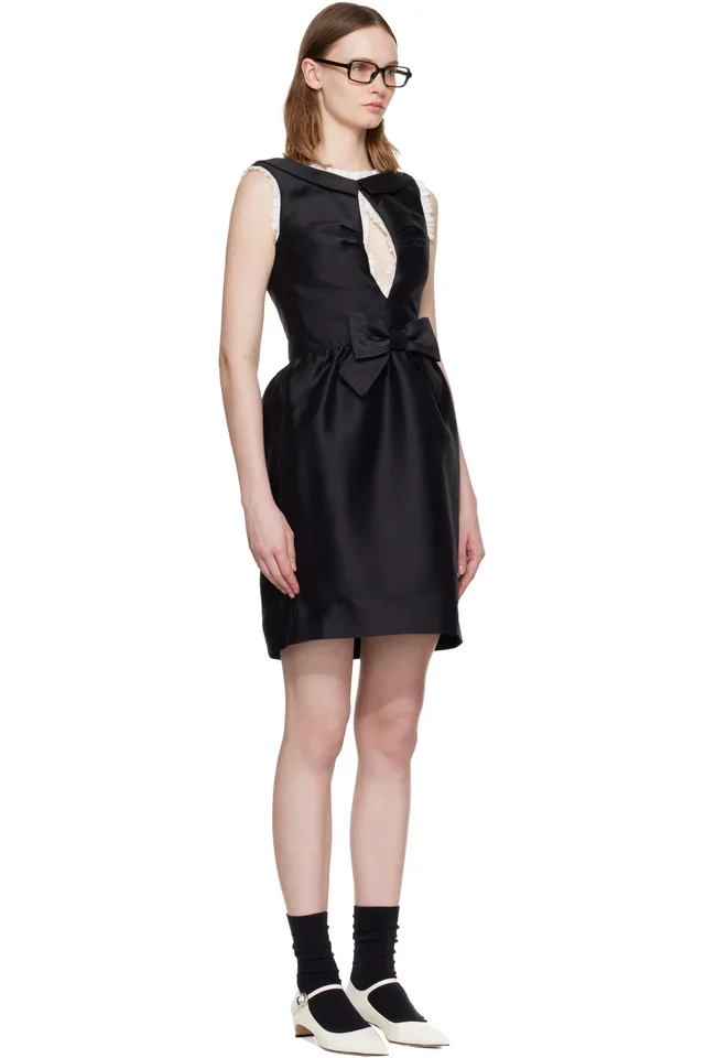 SHUSHU/TONG Black Long Cut-Out Sleeveless Minidress, photo 2 of 4 from SSENSE