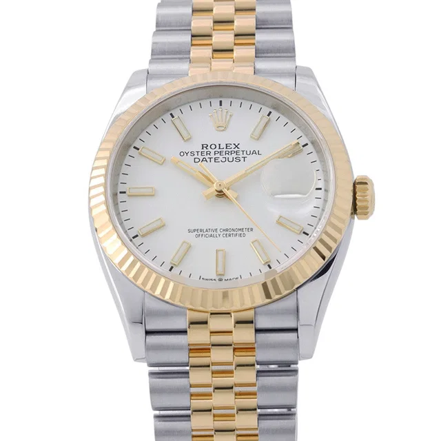 Rolex Datejust W36mm Stainless Steel K18YG White Dial126233 in White from GALLERY RARE