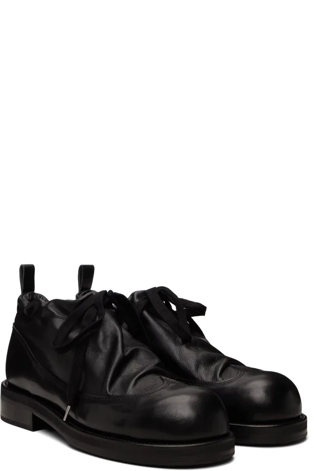 Comme des Garçons Homme Plus Black KIDS LOVE GAITE Edition Leather Derbys, photo 4 of 5 from SSENSE